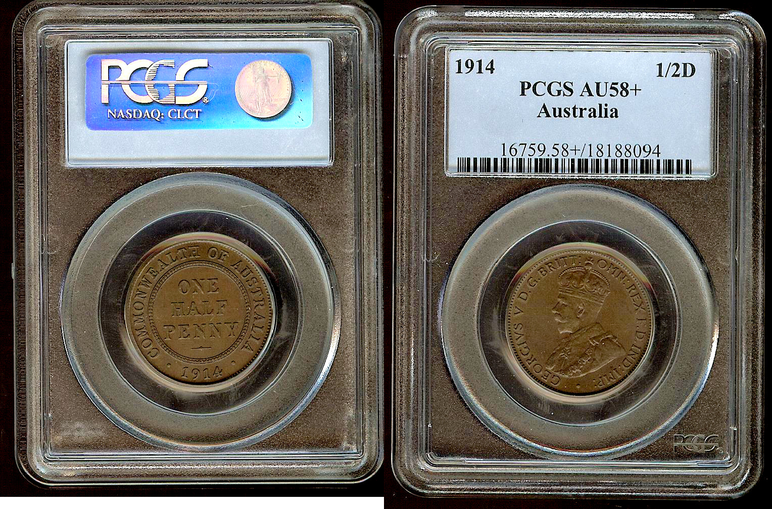Australien demi penny 1914 SPL-
